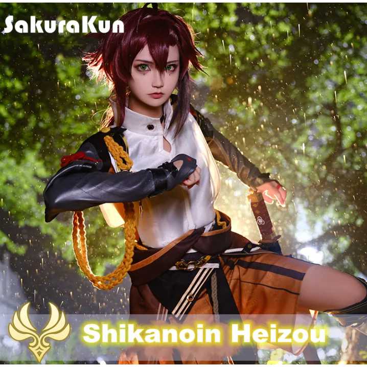 Game Genshin Impact Cosplay New Account Shikanoin Heizou Costumes Anime Halloween Men Tops Pants Glo