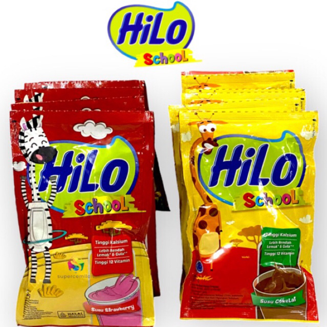 

[RENCENG isi 10] susu HILO SCHOOL kemasan baru coklat strawberry sachet renteng isi 10 pcs 27 gram