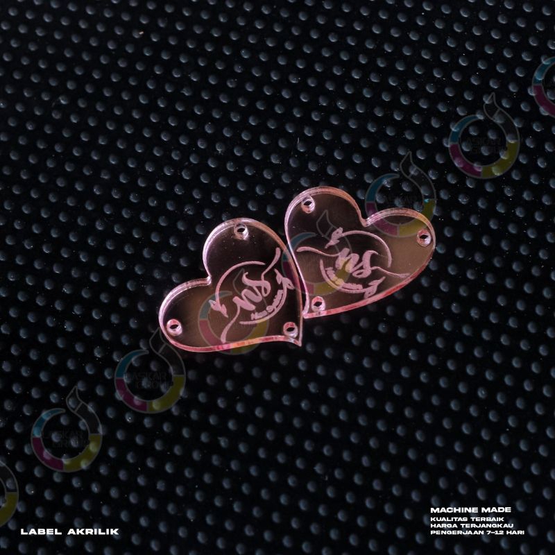 Label akrilik / custom label hijab, label hijab label baju label nama pabel akrilik premium