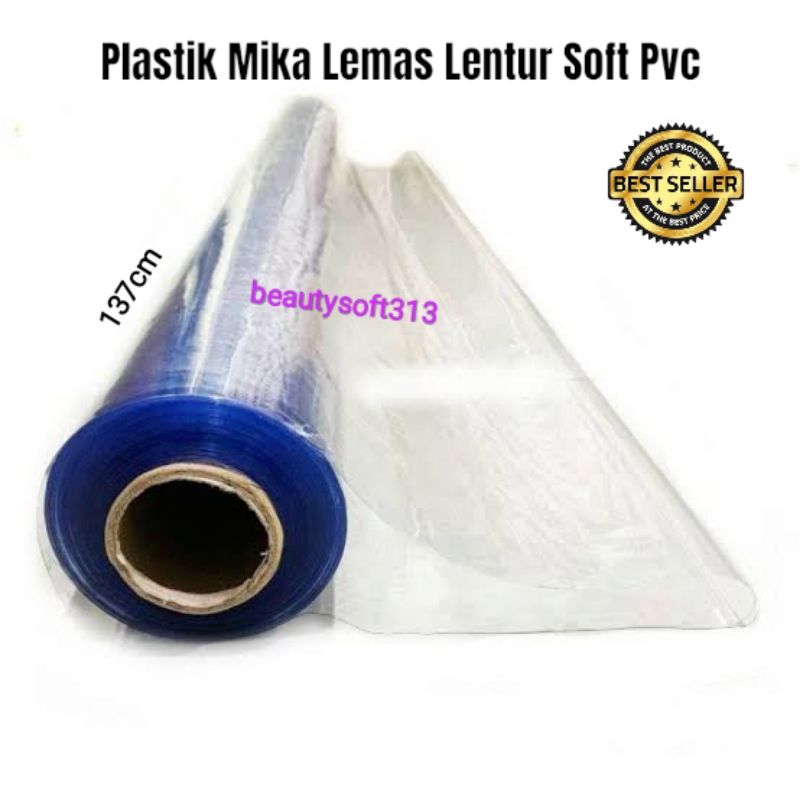 1 Roll Plastik mika wrapping lentur mika PVC Tebal 007 Real Panjang 50 meter