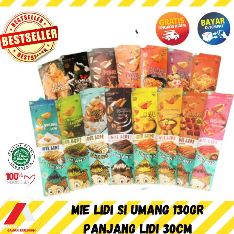

[M00] MIE LIDI SI UMANG KEMASAN KERTAS 130gr SALE MURAH FREE BUBBLEWRAP 9874