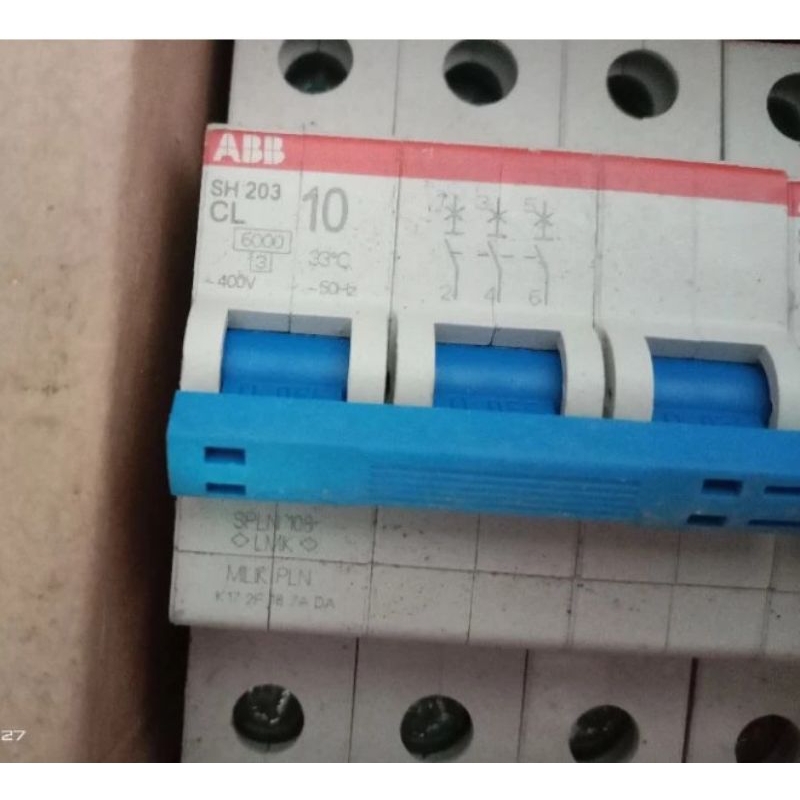 MCB 3 Phasa ABB SH203 10A-16A Asli PLN