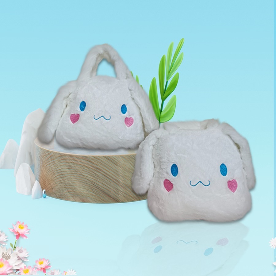 TAS KARAKTER BONEKA ANAK CLAUDI PUTIH LUCU BAHAN BULU BLUDRU PLUSH