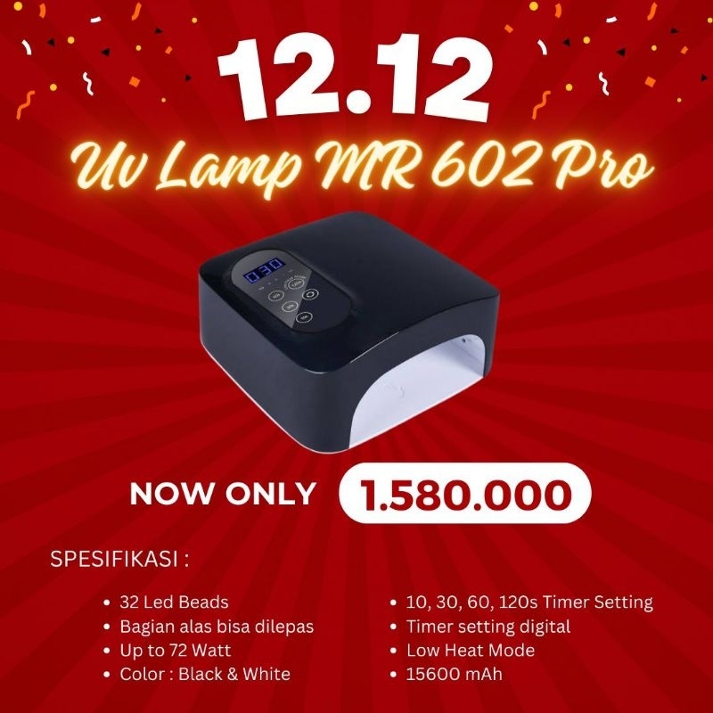 UV LAMP MR 602 PRO uv lamp nail art pengering nail art uv lamp cordles