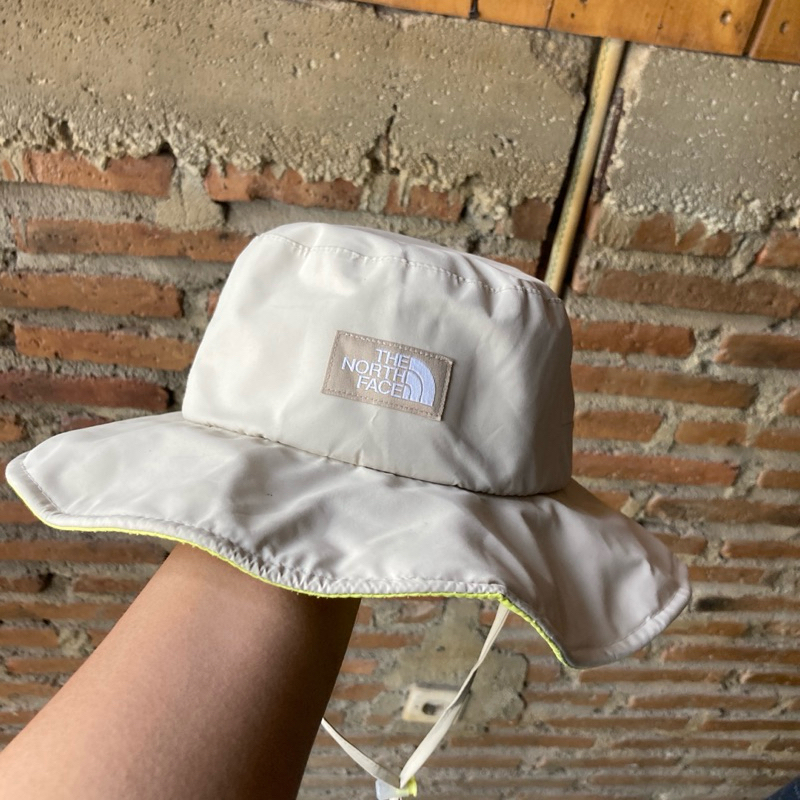 Topi The North Face Cream & Green Stabilo Second Original