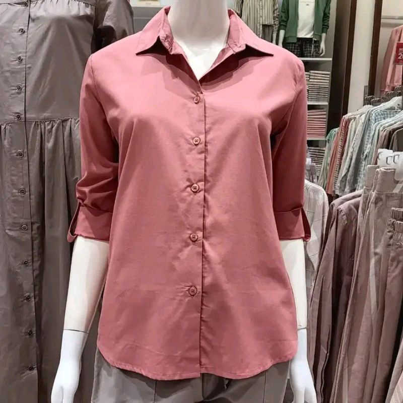 KEMEJA DUST POLOS LENGAN PANJANG FIT BODY ORIGINAL BY DEPTSTORE