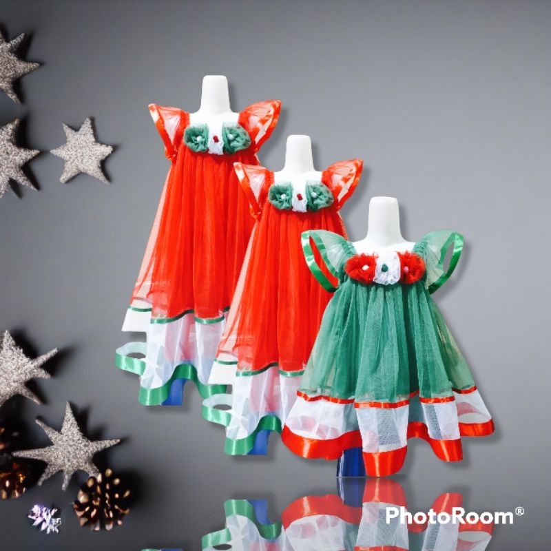 Baju anak perempuan/dres tutu/dres tile/dres natal/dres pesta usia 1-12th