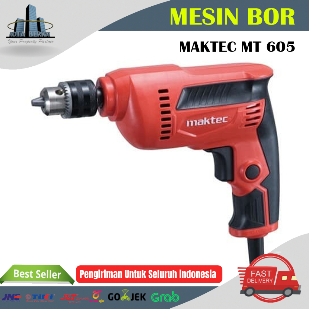 MESIN BOR MAKTEC 10MM BOR LISTRIK MT605