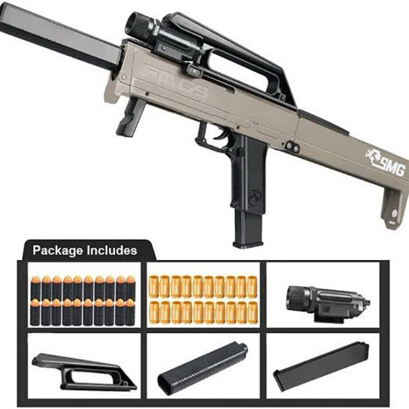 Pistol Mainan Anak Busa Nerf Eva Shell Eject Toy Model FM9