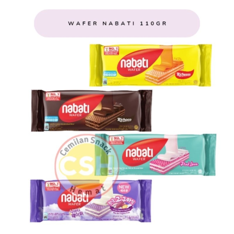 

Nabati Wafer Richeese Wafer Rasa Keju Cokelat Strawbery Goguma