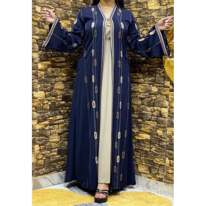 Gamis Muslimah Outer Inner Syar'i Motif Terbaru Original Mesir