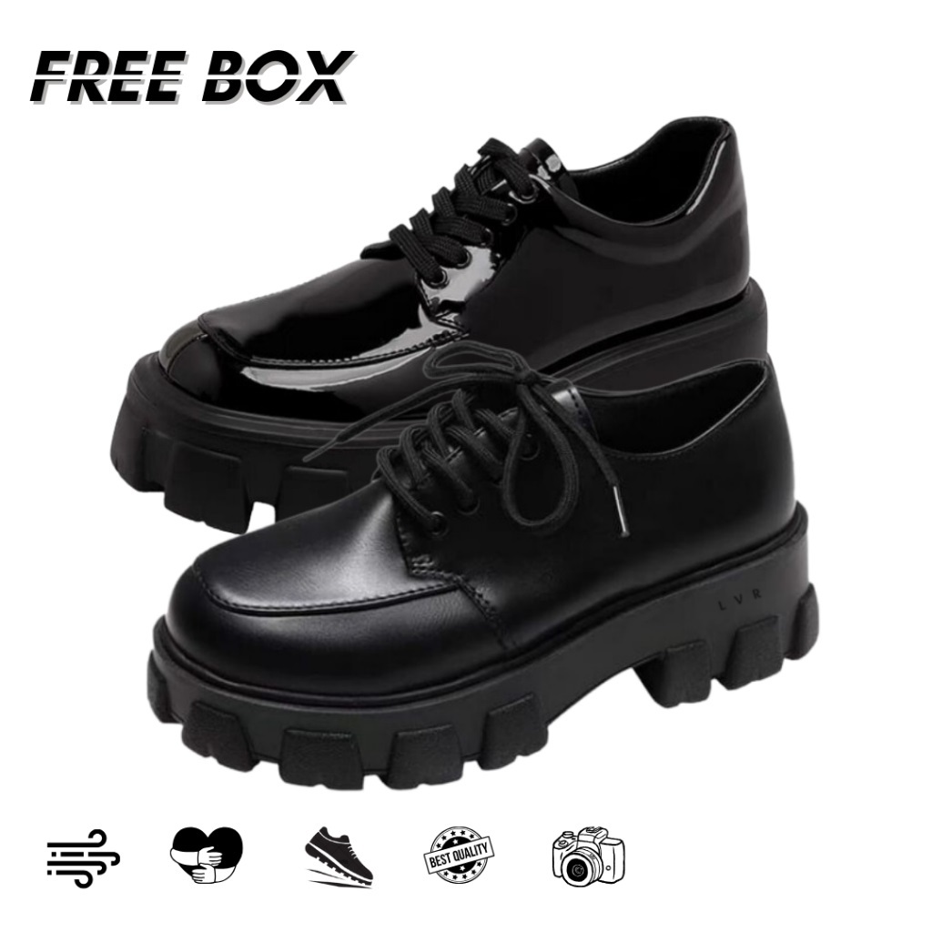 Sepatu Sekolah Wanita - Sepatu Boots Oxford Shoes Wanita - Sepatu Boot Docmart Wanita Stylish LV0259