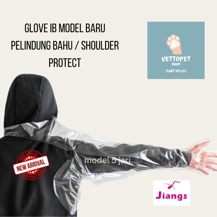 Glove IB 5 Jari Sarung Tangan Plastik Inseminasi Buatan IB Sapi Kuda Shoulder Proctect - ECER