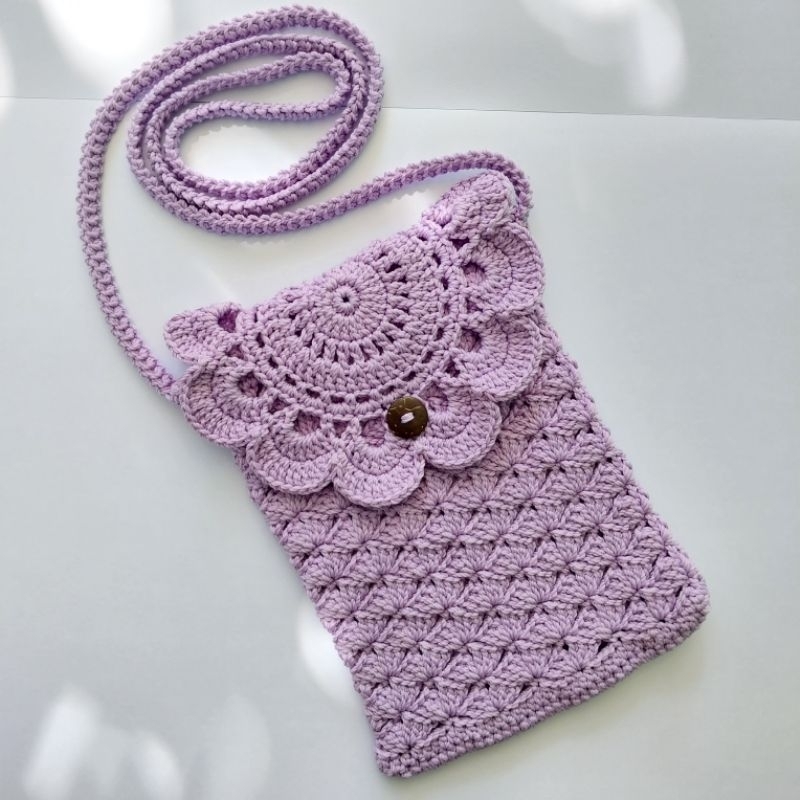 Tas Rajut HP Motif Kerang