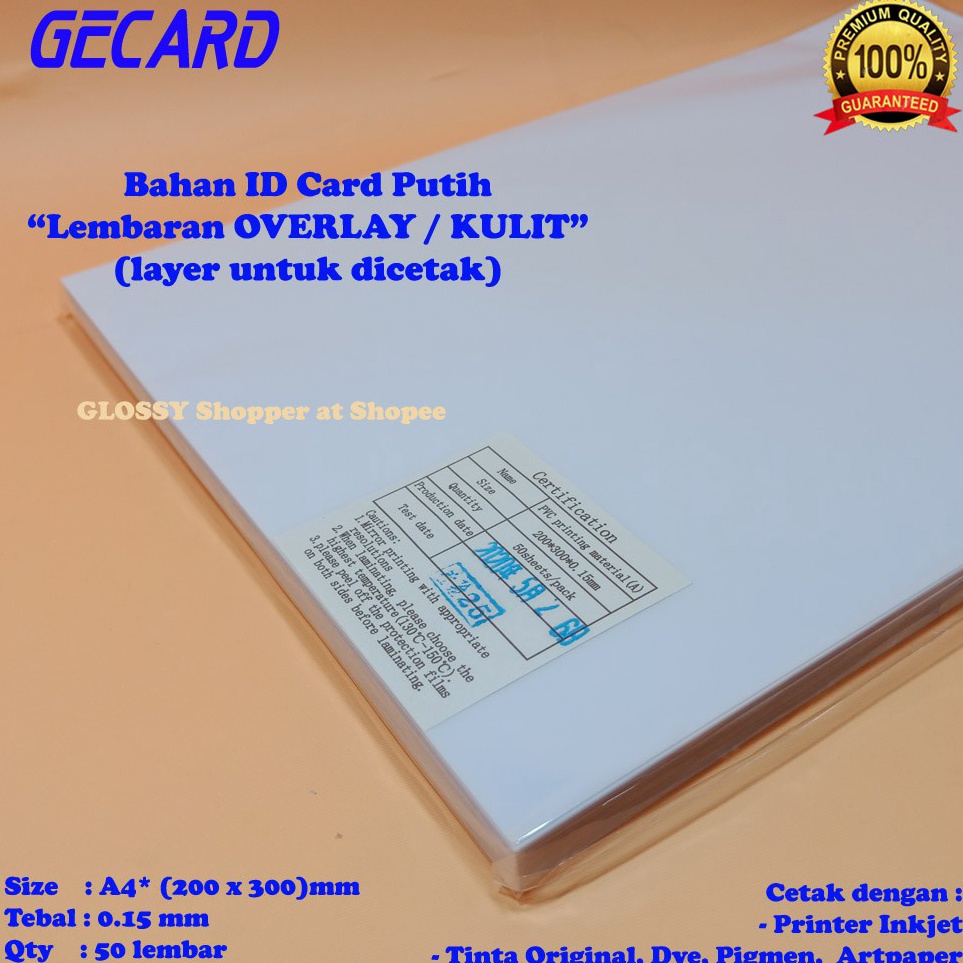 

Sale BAHAN PVC ID CARD - Overlay nya saja - Lembaran untuk dicetak