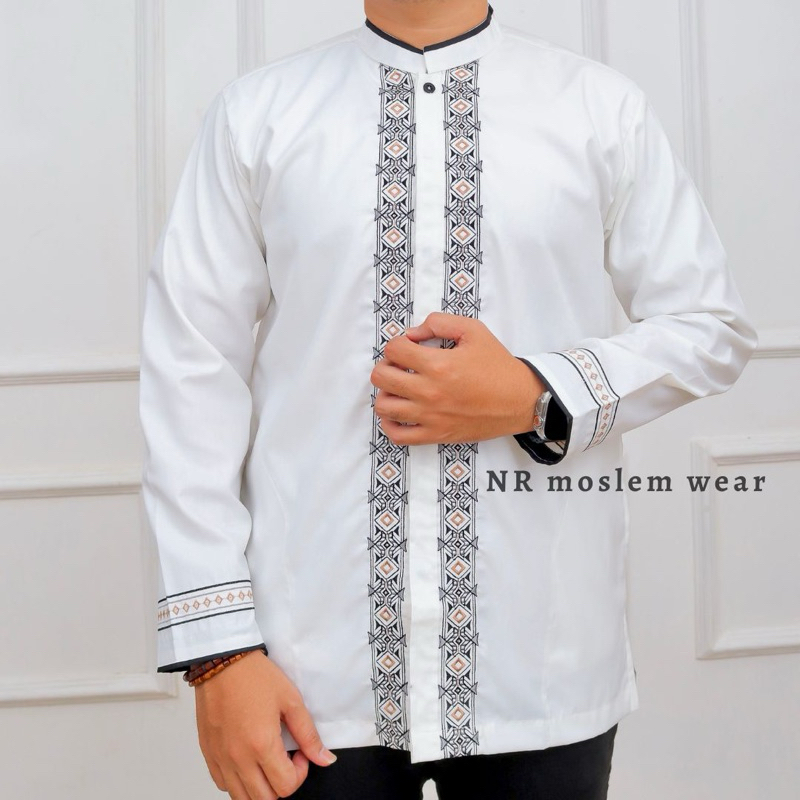 TERKINI BAJU KOKO PUTIH DEWASA TANGAN PANJANG / KOKO ARRAHMAN PANJANG / BAJU KOKO KATUN ADEM kode (