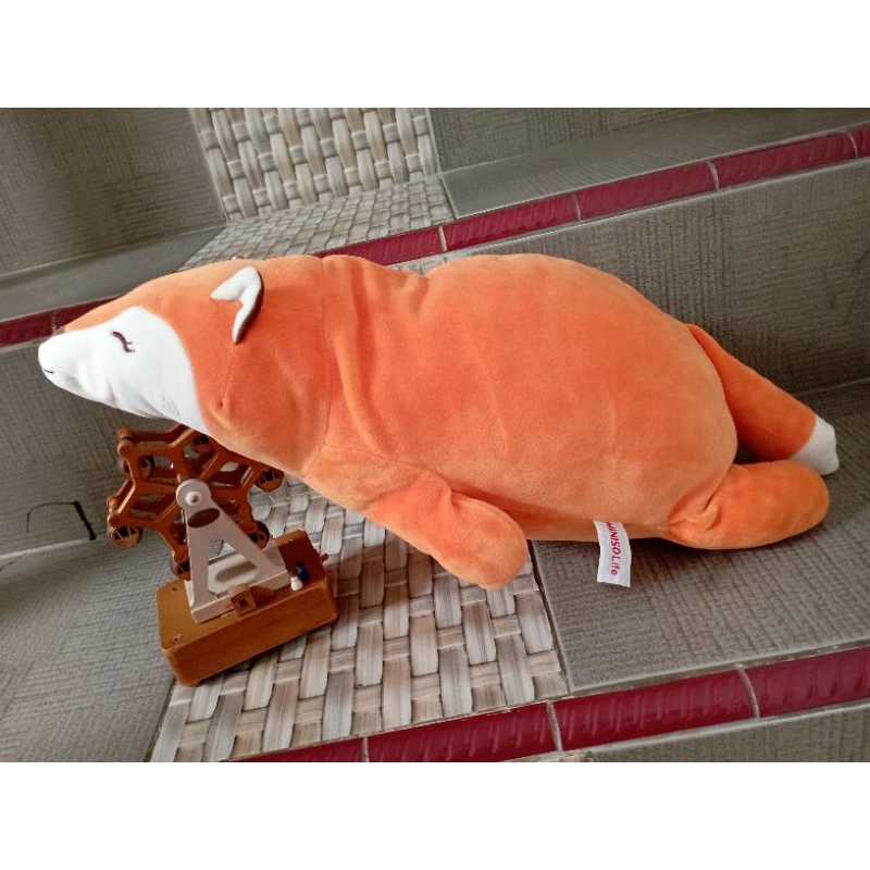 preloved boneka pillow rubah, original miniso, miniso life