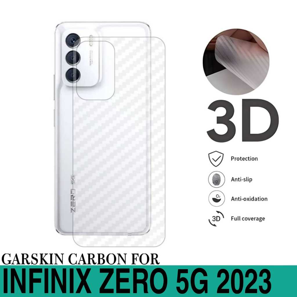 Promo Garskin Carbon INFINIX ZERO 5G 2023 Anti Gores Belakang Handphone Anti Lengket Bekas Lem