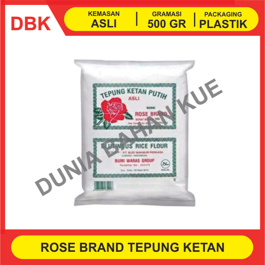 

1 DUS 20 PCS - TEPUNG KETAN PUTIH ROSE BRAND 500 GR / TEPUNG KETAN