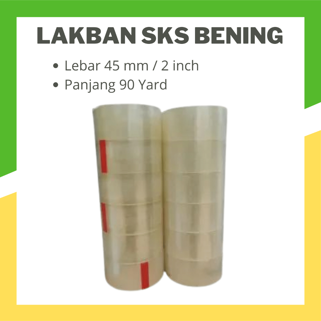 

SKS Lakban bening 1 Selop Isi 6 Pcs L: 45mm P 90 Yard
