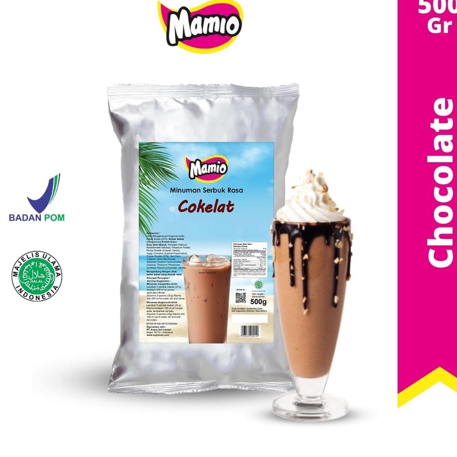 

Diskon Mamio Chocolate | Minuman Bubuk Rasa Cokelat 500 Gr ➵➭✬