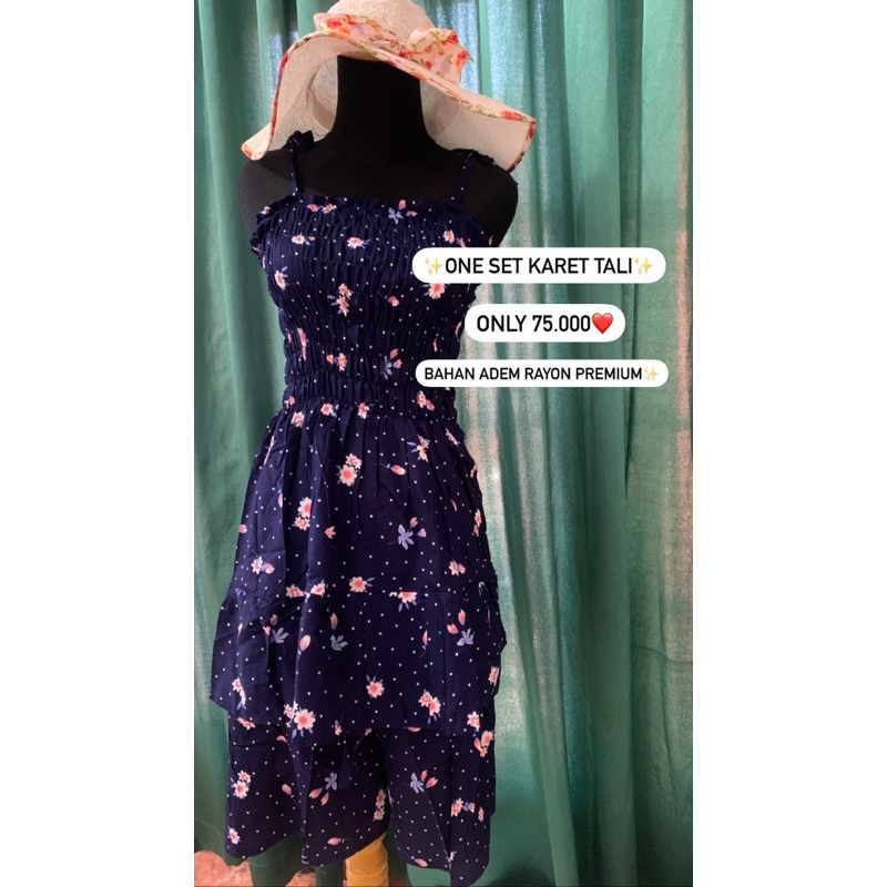 ONE SET PIYAMA KARET TALI/PIYAMA BABY DOL/PIYAMA RAYON