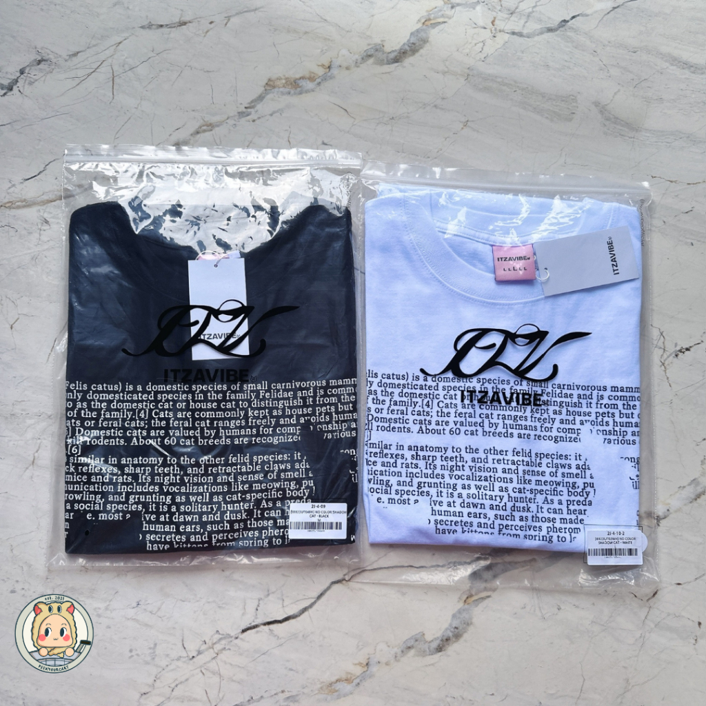 [READY INA] Itzavibe No Color Shadow Cat T-shirt Original | Itz A Vibe NCT Dream Jaemin Stray Kids L