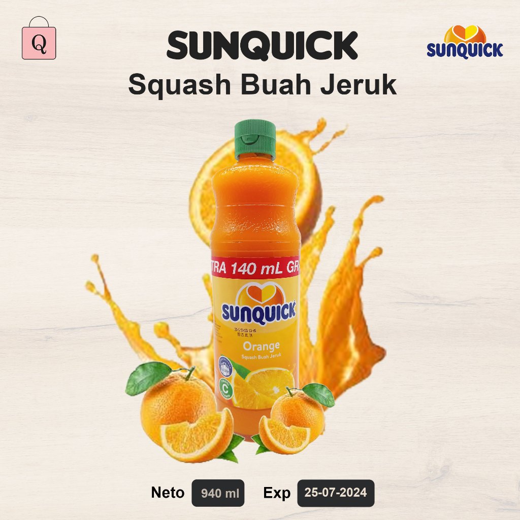 

Sirup Sunquick Orange, Mango, Mix Fruits - Squash Buah Jeruk, Mangga, Buah Buahan