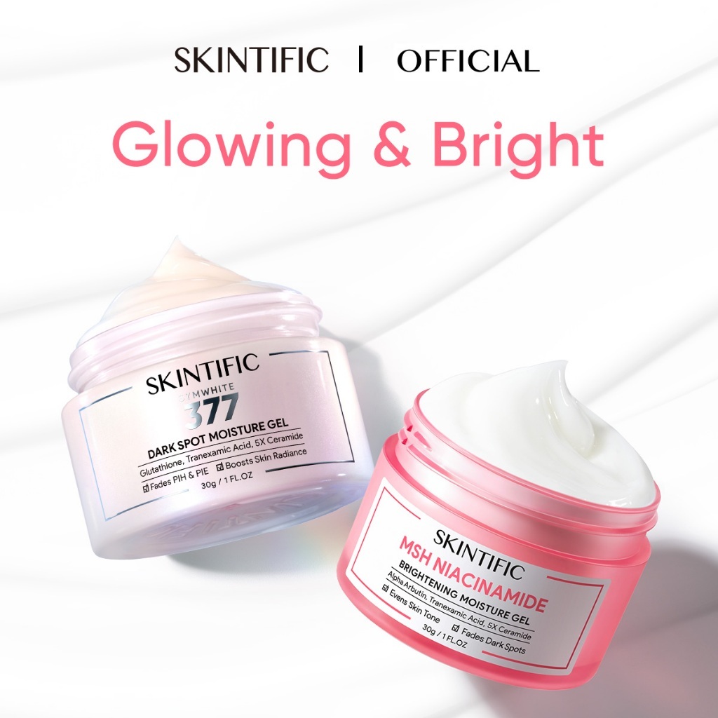 SKINTIFIC 2PCS Cream  Brightening &amp; Glowing paket Skincare 5X Ceramide Moisturizer / MSH Niacinamide Moisture / Symwhite 377 moisturizer / Truffle biome moisturizer Pelembab Wajah