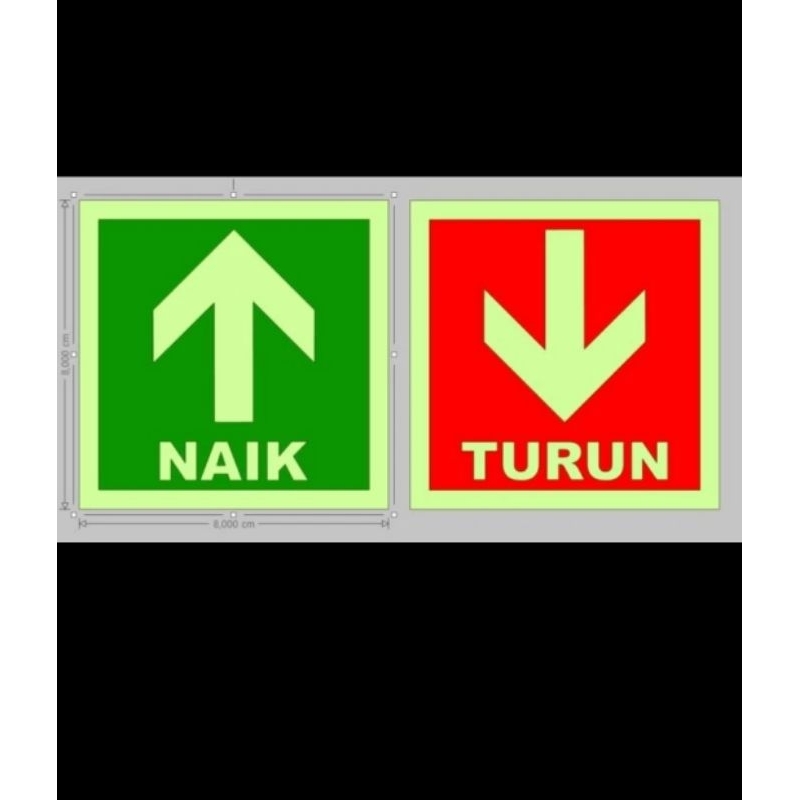 

SIGN STIKER NAIK / TURUN ( GLOW IN THE DARK ) STIKER K3 SAFETY