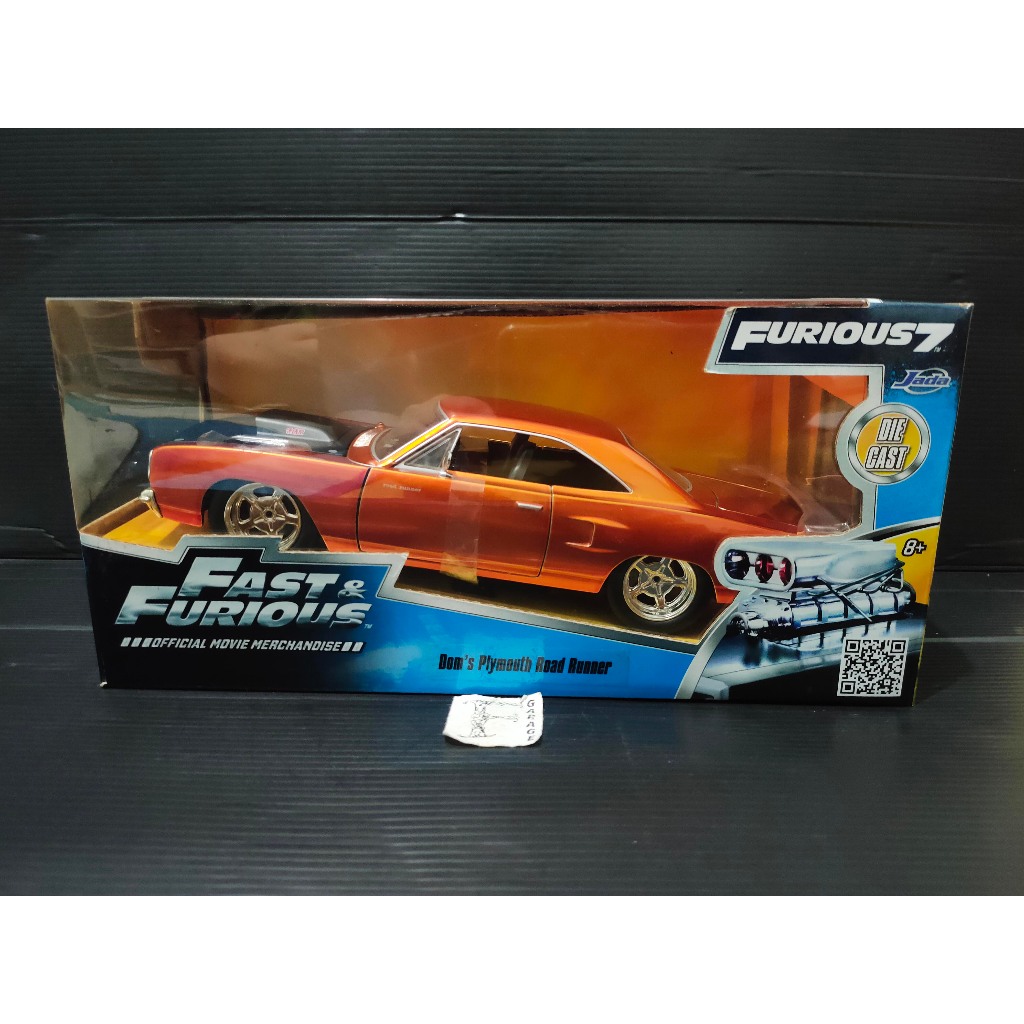 Jada Toys Dom Plymouth Road Runner The Fast and Furious 7 Orange Skala 24 1/24