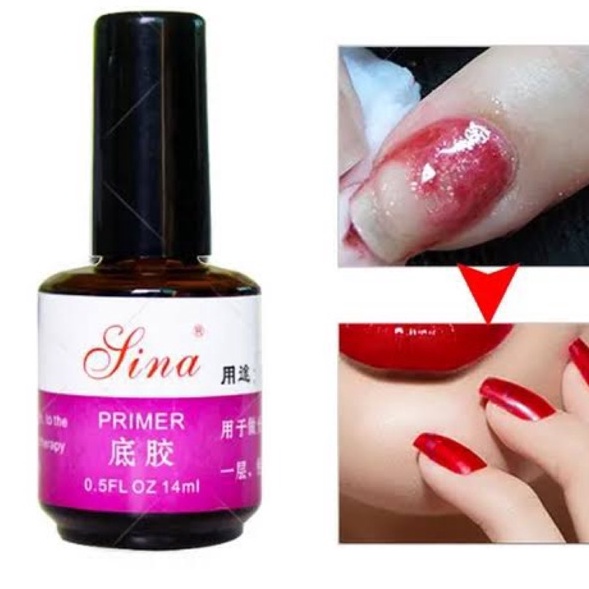 Model Terkini SINA LINA primer gel polish 15ml primer kutek gel pengering kuku kutek awet