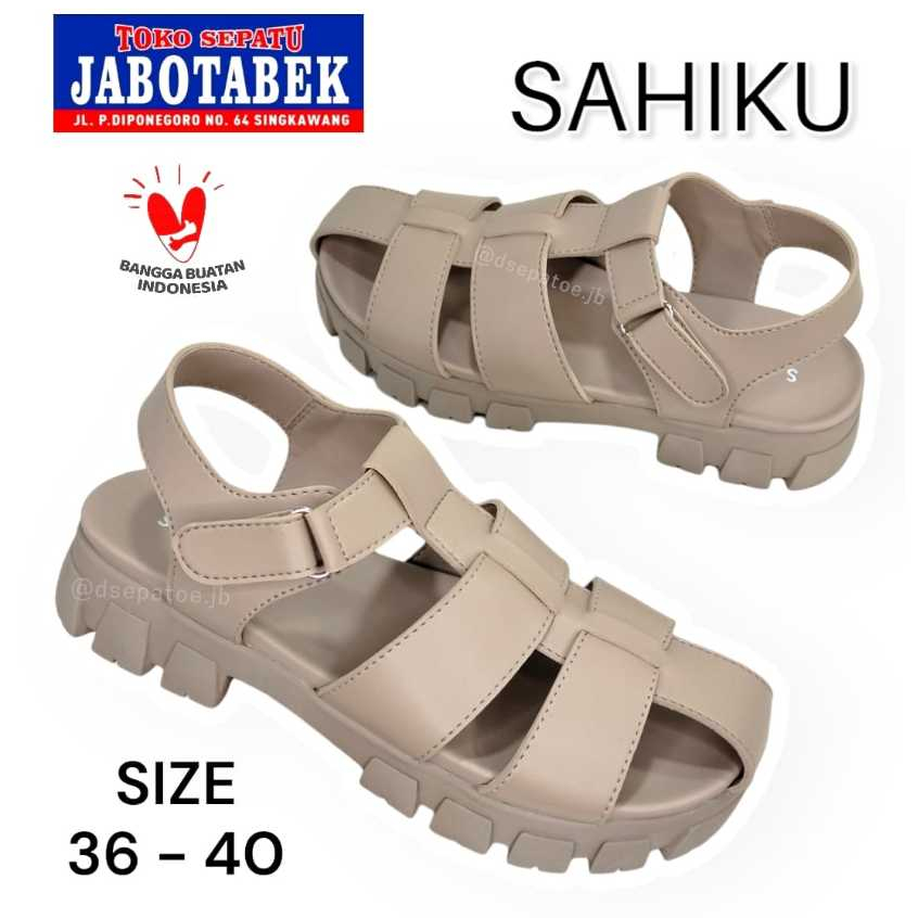 [COD] SEPATU SANDAL PEREMPUAN SPORTY CASUAL WARNA CREAM SIZE 36 37 38 39 40 SAHIKU / SANDAL GLADIATO