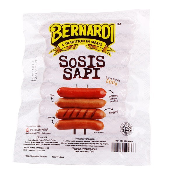 

SOSIS SAPI BERNARDI 250GR ISI 6PCS BEEF SAUSAGE