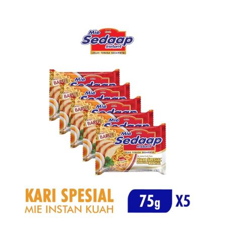 

Sedaap Mie Instan Kari Kental Special Bag 75 gr x5