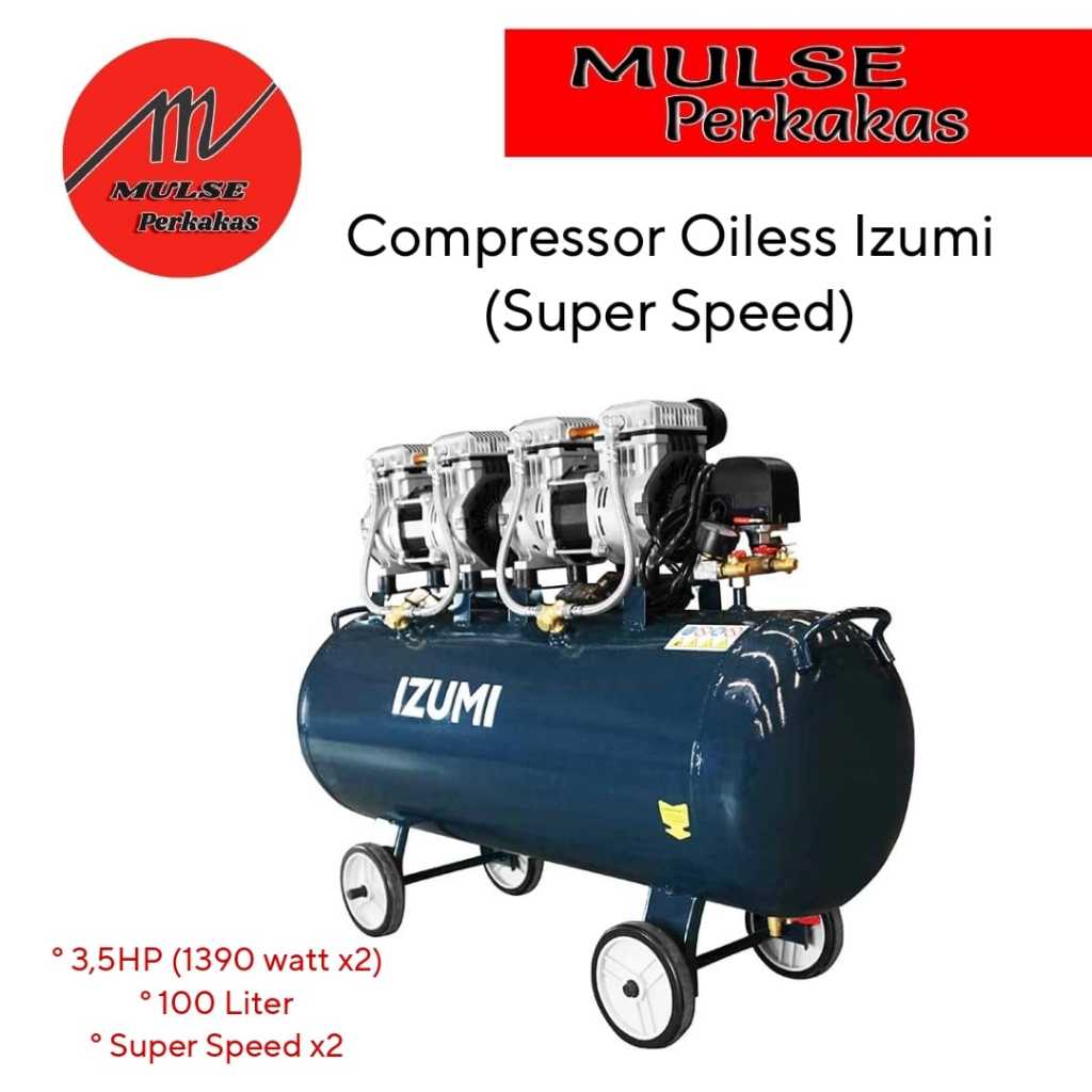 Compressor Angin Oilles 3,5HP 100L OL1390SS-100 Izumi