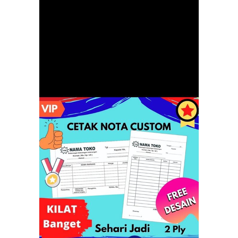 

(10 buku) nota custom NCR 3 PLY kecil 10 x 15