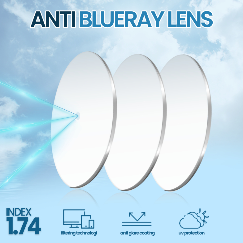 IOOI Eyewear -  Lensa Anti Blueray Super Tipis dan Ringan index 1.74index 1.74 (Minus/Cylinder) 0007