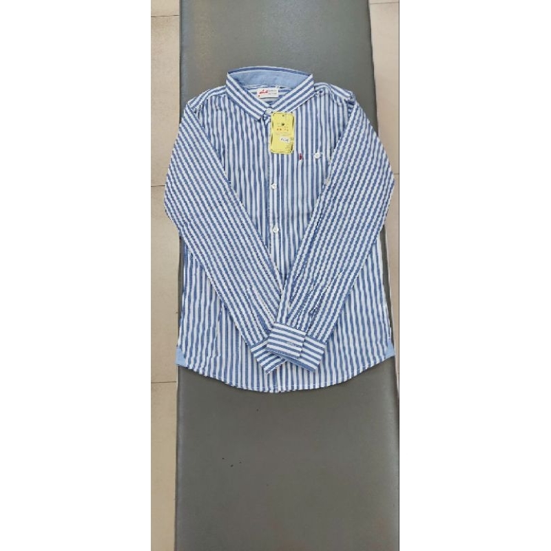 ATASAN KEMEJA GARIS STREP BIRU PUTIH ANAK REMAJA COWOK