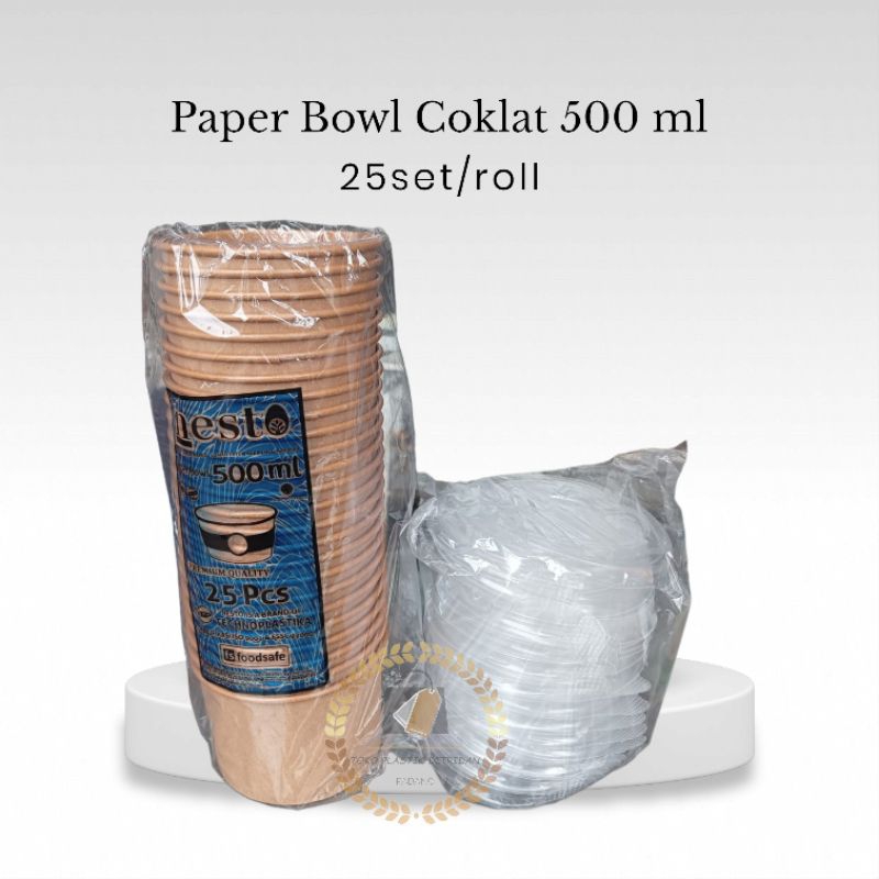 Paper Bowl Coklat 500 ml