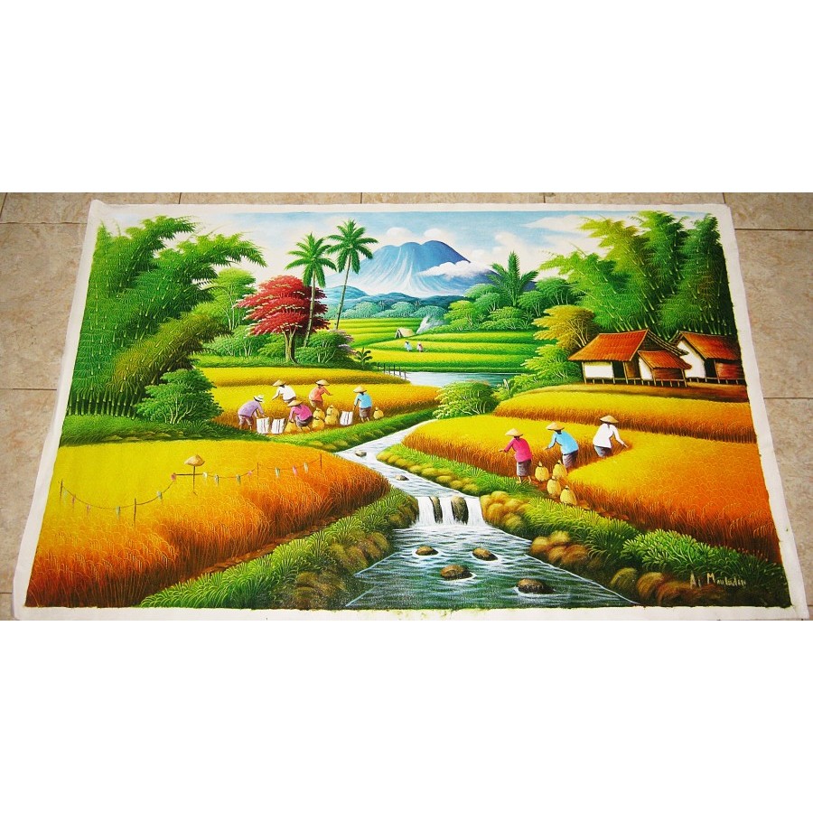 Lukisan Pemandangan Alam dan Gunung Ukuran Besar 300cmx200cm