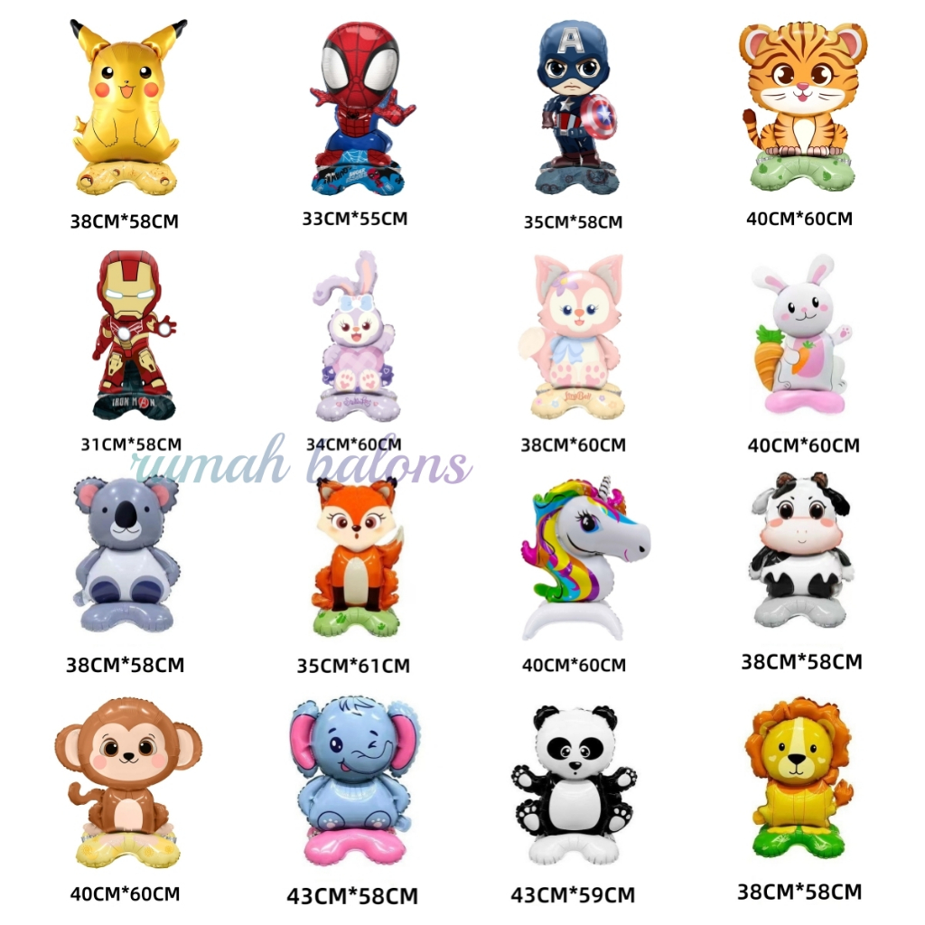 Animal Standing Balloon Foil/4D Balon/Hewan Berdiri/Jungle/Safari