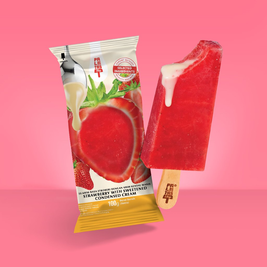 

Es Krim Paletas Wey Premium Strawberry Condense Milk