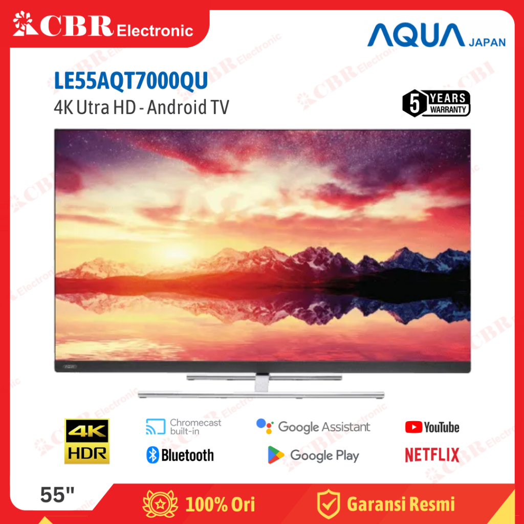 TV AQUA 55 Inch LED LE55AQT7000QU (4K UHD-Android-Smart TV)