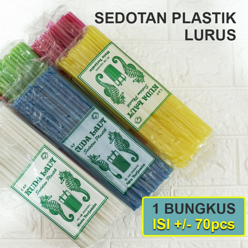 Sedotan Plastik Pipet Minuman Lurus Warna