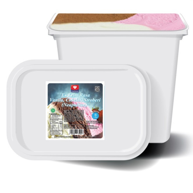 

Neapolitan Diamond Ice Cream / Es Krim Diamond Neapolitan 8 liter