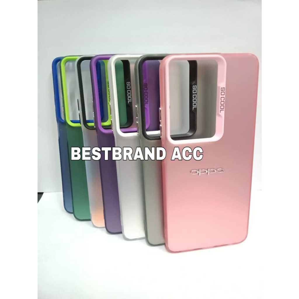 CASE IMD HYBRID PLATE SOFTCASE SILIKON RAINBOW DOVE SO COOL CHROME FOR TIPE OPPO A1K/A36/A52/A58 4G/