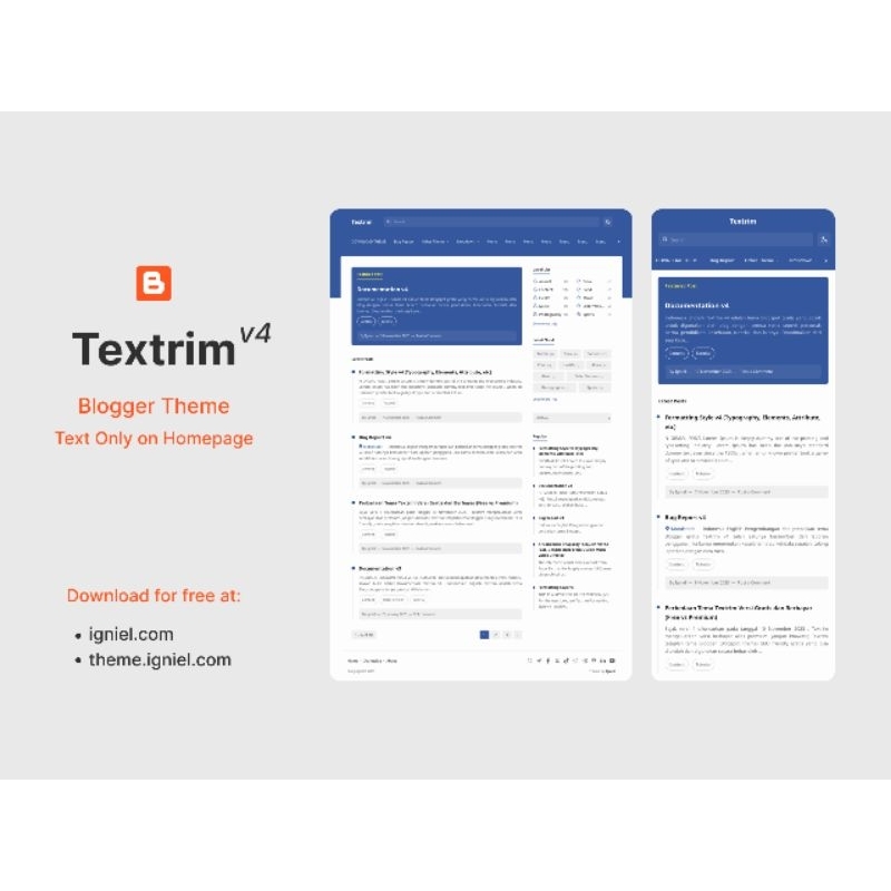 Textrim Premium Blogger Template / Blogspot Theme (OFFICIAL)