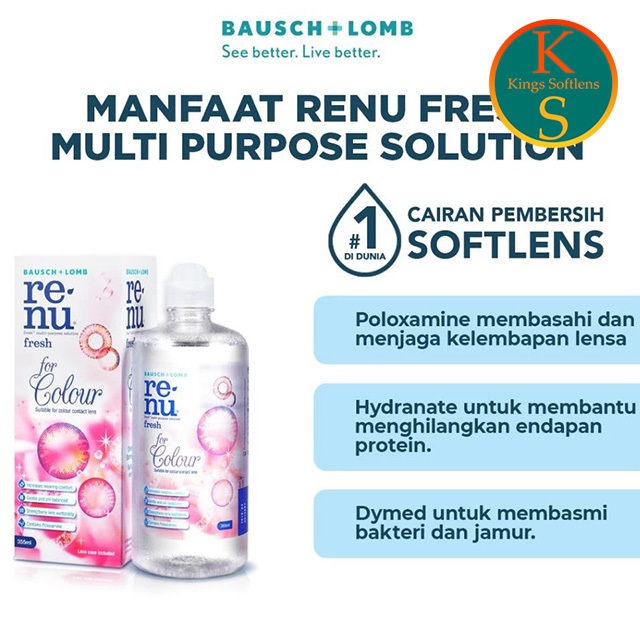 Air Softlens Renu Colour 355ml / Cairan Softlens Renu Colour 355ml