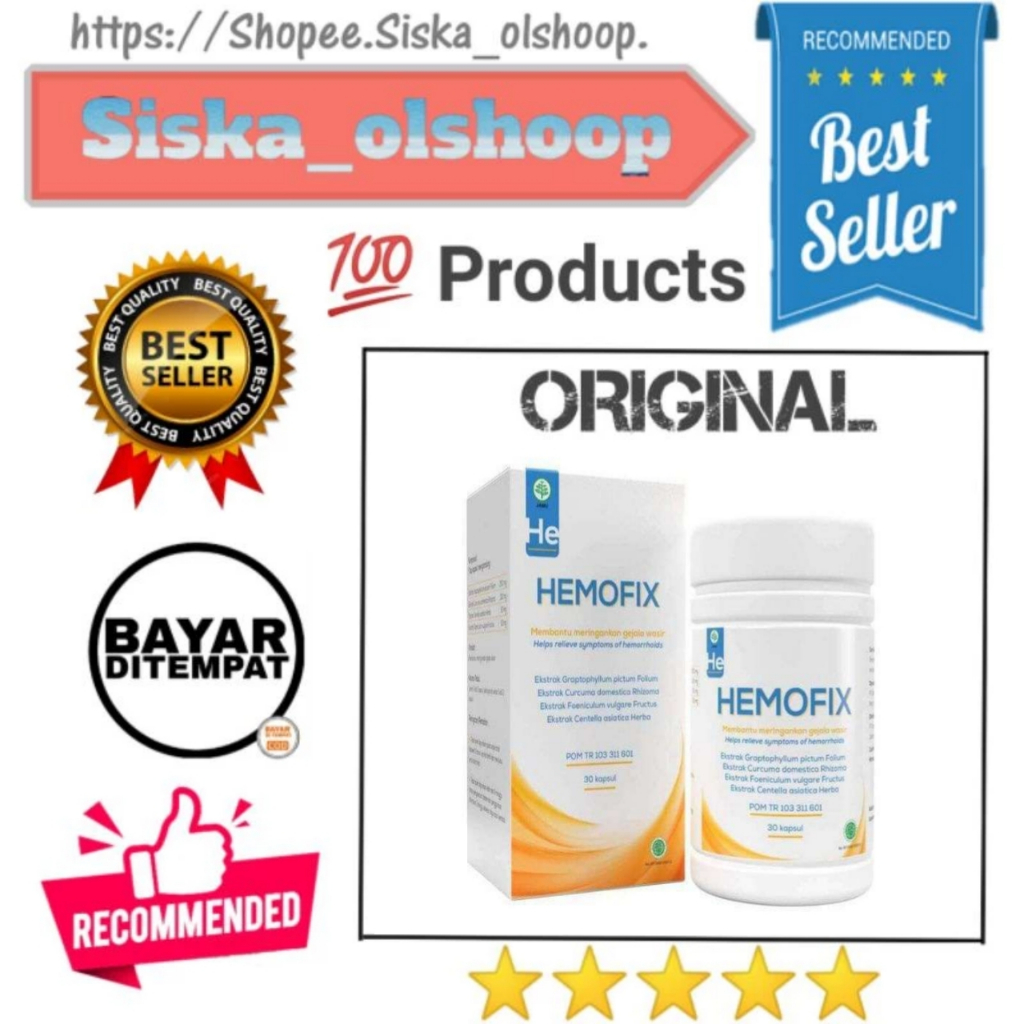 HEMOFIX Asli original obat Ambien Wasir Sembelit 100% Herbal Asli BPOM